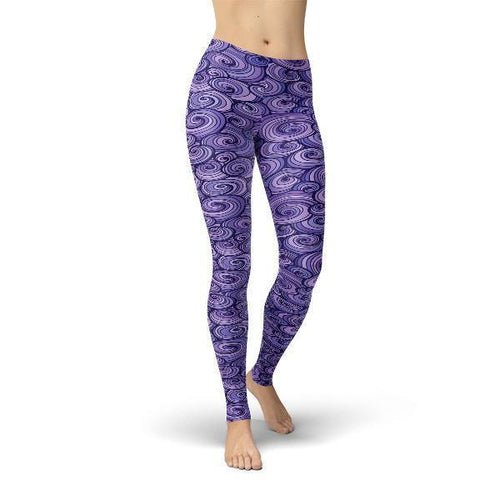 Load image into Gallery viewer, Jean Purple Swirls Leggings
